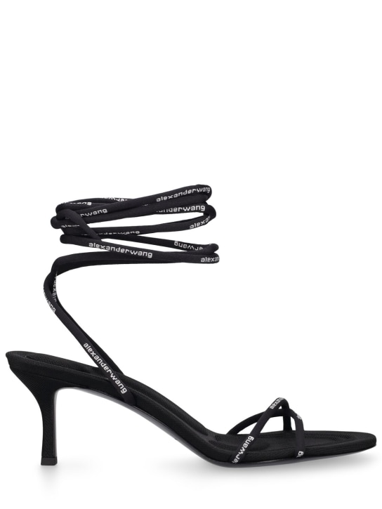 Alexander Wang: 65mm Helix faux leather sandals - Siyah - women_0 | Luisa Via Roma