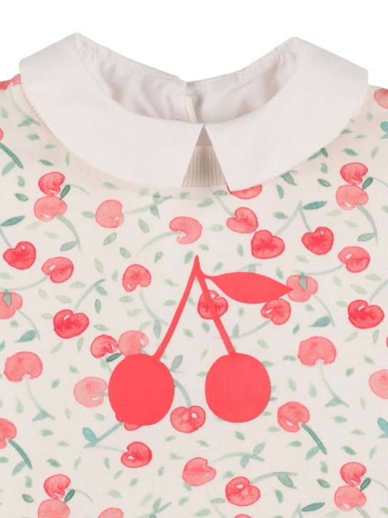 Bonpoint: Sweat-shirt en coton imprimé - Blanc - kids-girls_1 | Luisa Via Roma
