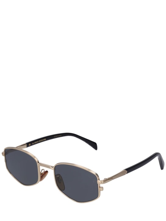 DB Eyewear by David Beckham: DB oval aviator metal sunglasses - Gold/Grey - men_1 | Luisa Via Roma