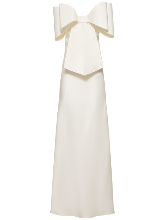 Mach & Mach: Le Cadeau silk organza long dress - Beyaz - women_0 | Luisa Via Roma