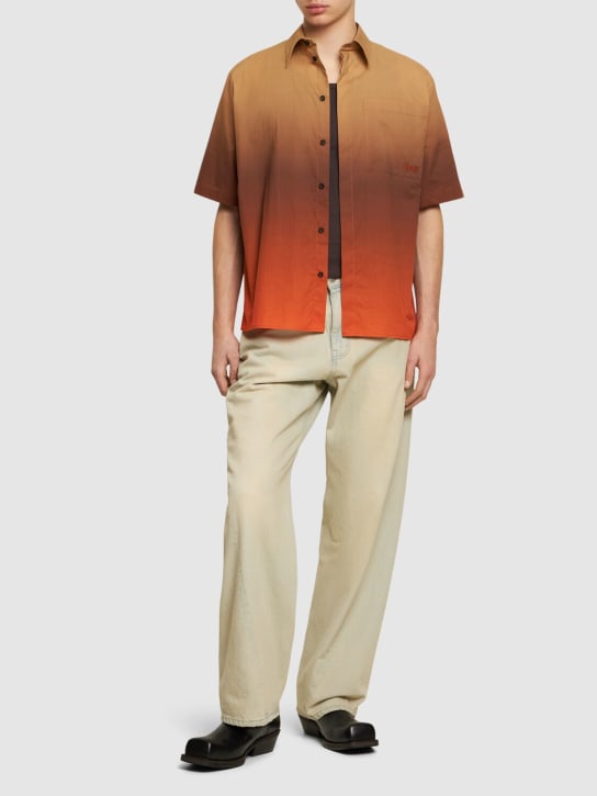 MSGM: Hemd aus Baumwollpopeline - Orange - men_1 | Luisa Via Roma