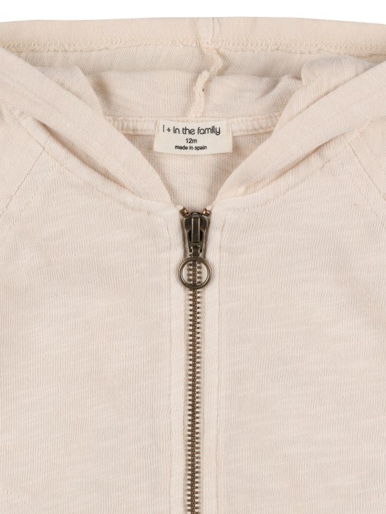 1 + IN THE FAMILY: Sweat-shirt zippé en coton à capuche - Blanc Cassé - kids-boys_1 | Luisa Via Roma