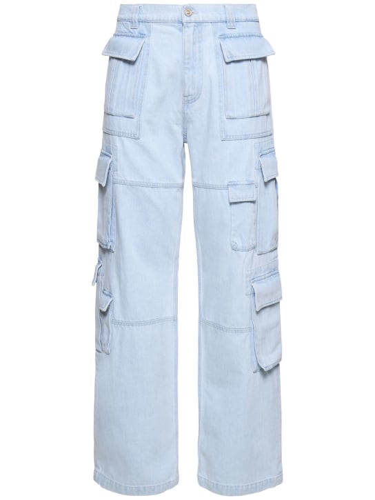Versace: Jeans cargo de algodón - Azul Claro - men_0 | Luisa Via Roma