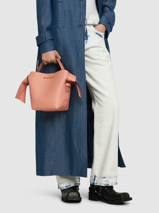 Acne Studios: Mini Musubi leather top handle bag - Salmon Pink - women_1 | Luisa Via Roma