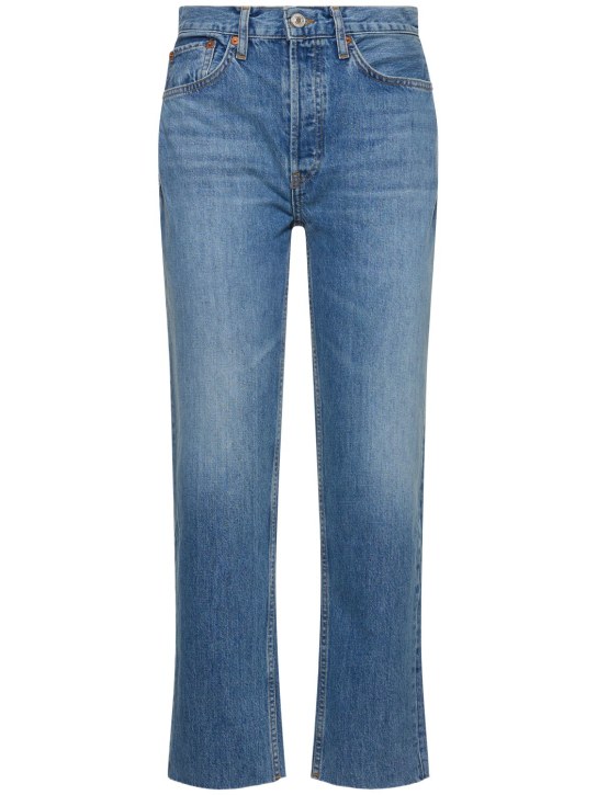 RE/DONE: 70s high rise stove pipe straight jeans - Blue - women_0 | Luisa Via Roma