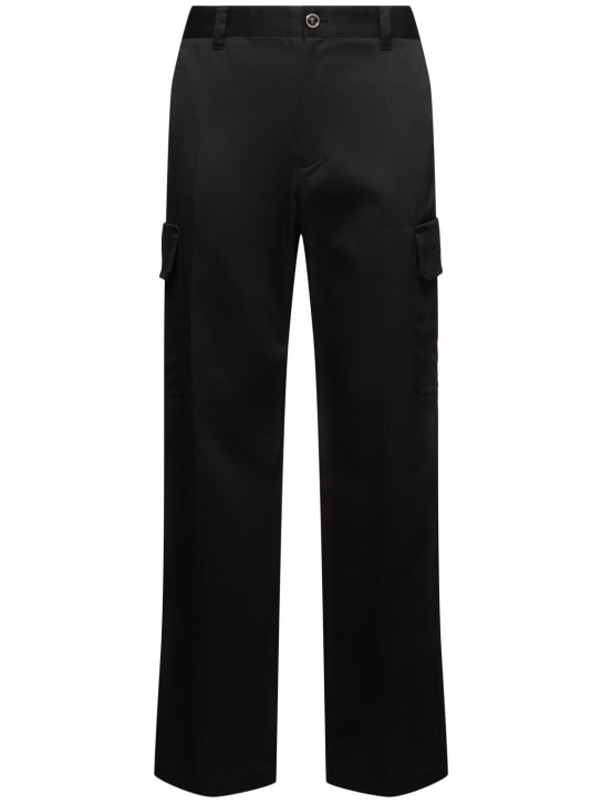 Versace: Cotton gabardine cargo pants - Siyah - men_0 | Luisa Via Roma