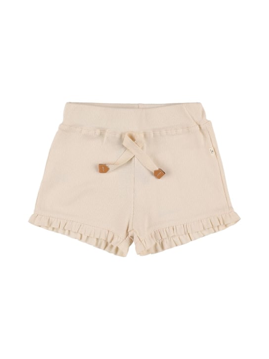 1 + IN THE FAMILY: Cotton jersey  shorts - Ivory - kids-girls_0 | Luisa Via Roma