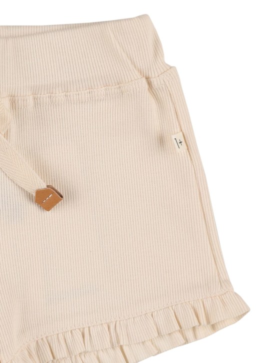 1 + IN THE FAMILY: Cotton jersey  shorts - Ivory - kids-girls_1 | Luisa Via Roma