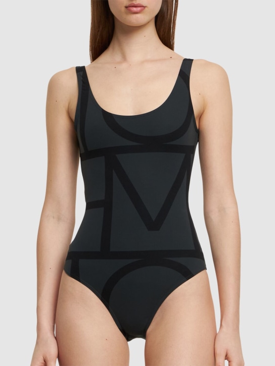 Toteme: Monogram swimsuit - Black - women_1 | Luisa Via Roma