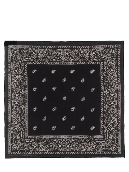 AMI Paris: 印花粘胶纤维围巾 - 黑色 - women_0 | Luisa Via Roma