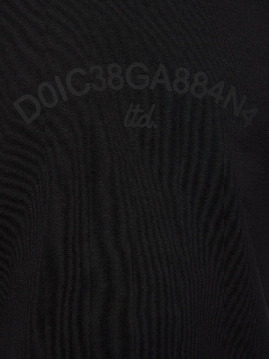 Dolce&Gabbana: Jersey crewneck t-shirt - Black - men_3 | Luisa Via Roma