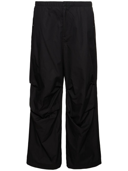 Jil Sander: Trousers 5 ウォッシュドコットンルーズパンツ - ブラック - men_0 | Luisa Via Roma