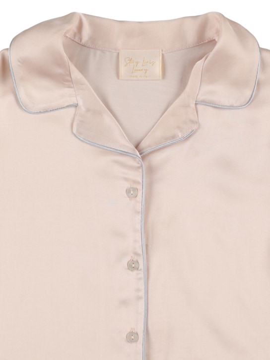 Story Loris: Viscose blend short-sleeved pajama set - Pink - kids-girls_1 | Luisa Via Roma