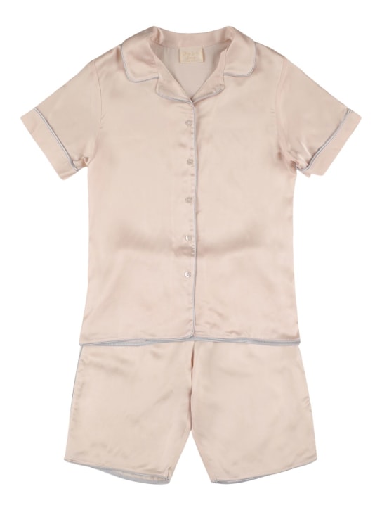 Story Loris: Pyjama à manches courtes en viscose mélangée - Rose - kids-girls_0 | Luisa Via Roma
