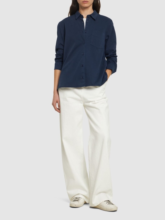 ASPESI: Cotton twill shirt - Navy - women_1 | Luisa Via Roma