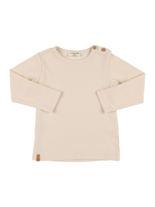 1 + IN THE FAMILY: Cotton jersey long-sleeve t-shirt - Ivory - kids-boys_0 | Luisa Via Roma