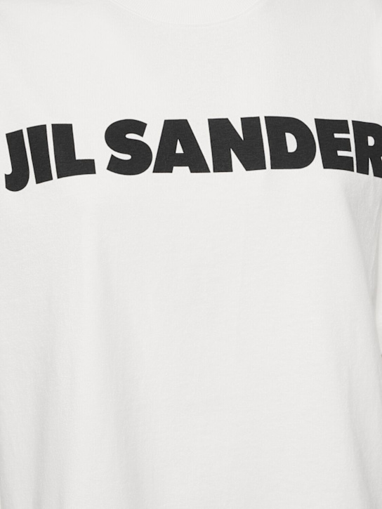Jil Sander: T-shirt in jersey di cotone con logo - Natural - women_3 | Luisa Via Roma
