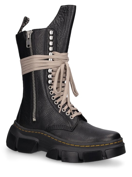 Dr. Martens X Rick Owens: 50mm Leather tall boots - Black - women_1 | Luisa Via Roma