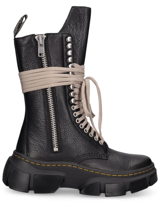Dr. Martens X Rick Owens: 50mm Leather tall boots - Siyah - women_0 | Luisa Via Roma