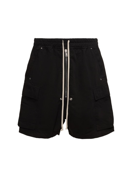 Rick Owens DRKSHDW: Cargobela cotton shorts - Siyah - men_0 | Luisa Via Roma