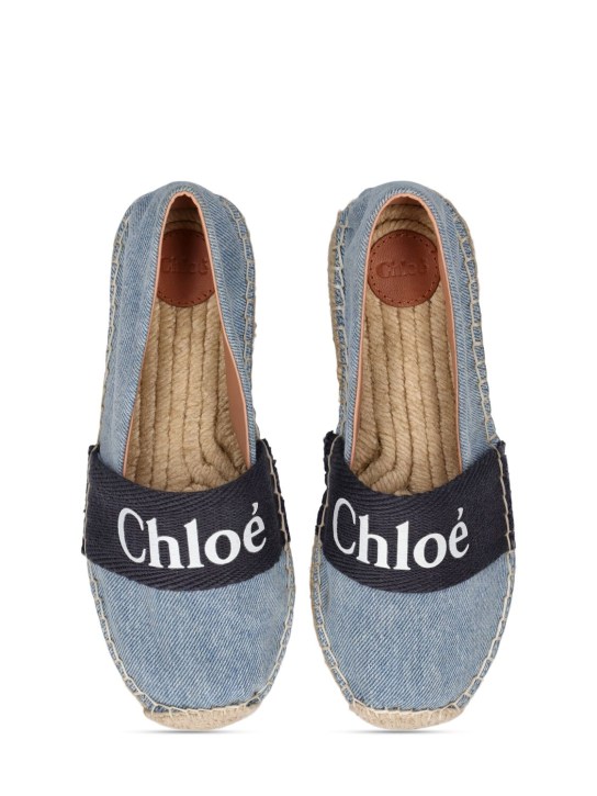 Chloé: 牛仔麻底便鞋 - 牛仔 - kids-girls_1 | Luisa Via Roma