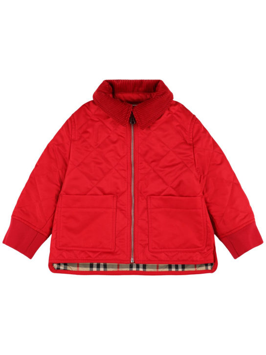 Burberry: Jacket w/ Check lining - Red - kids-boys_0 | Luisa Via Roma