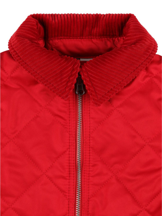 Burberry: Jacket w/ Check lining - Red - kids-boys_1 | Luisa Via Roma