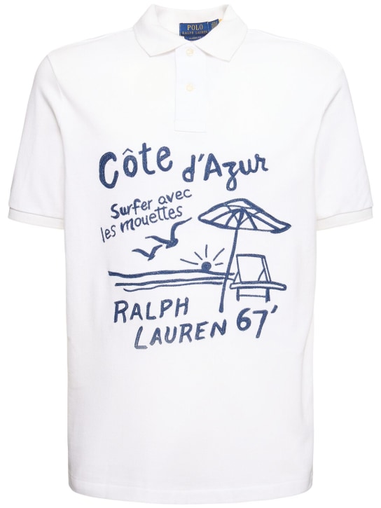 Polo Ralph Lauren: Cote d'Azur white polo - Oxford White - men_0 | Luisa Via Roma