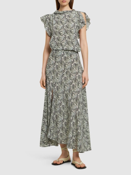 Isabel Marant: Sakura printed silk midi skirt - Ecru/Multi - women_1 | Luisa Via Roma