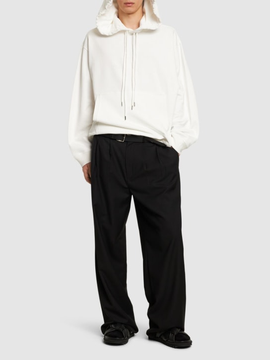 Dries Van Noten: Haxel cotton hoodie - Off White - men_1 | Luisa Via Roma