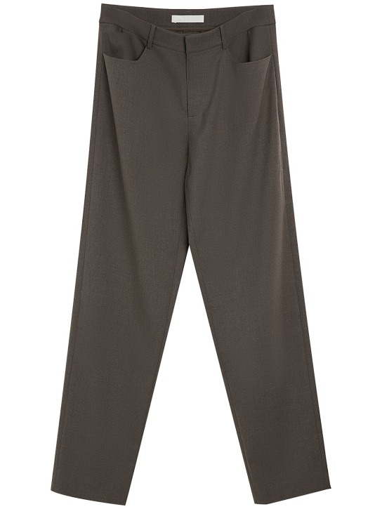 MITHRIDATE: Tailored tech blend straight pants - Gri - women_0 | Luisa Via Roma