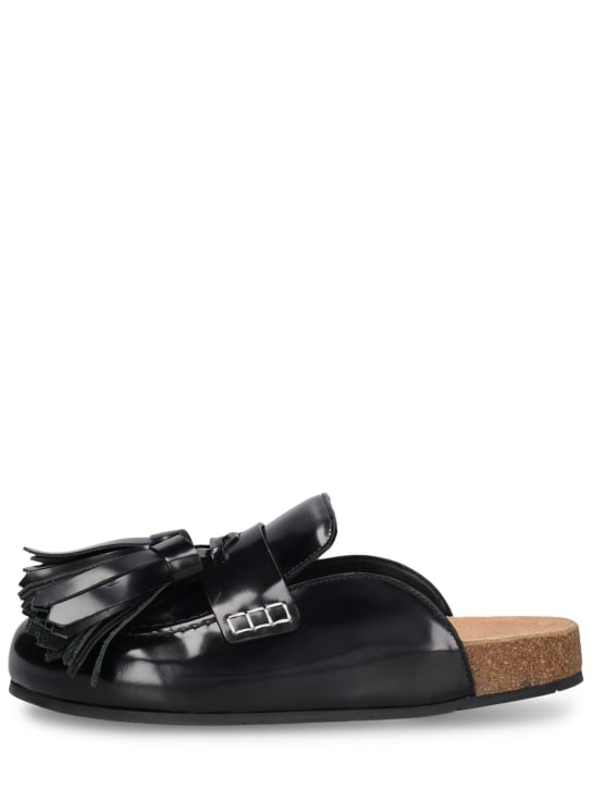 JW Anderson: 15mm Chain brushed leather mules - women_0 | Luisa Via Roma