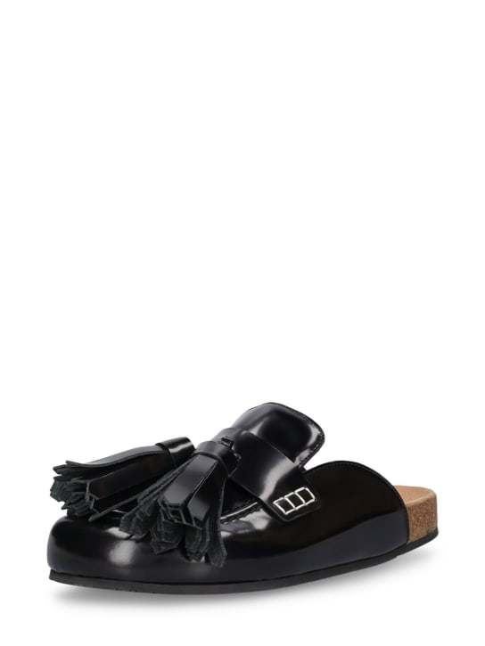 JW Anderson: 15mm Chain brushed leather mules - women_1 | Luisa Via Roma
