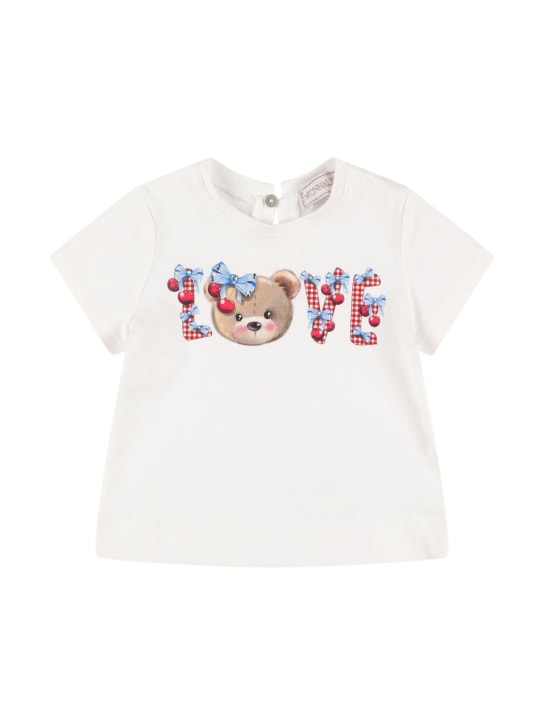 Monnalisa: Bedrucktes T-Shirt aus Baumwolljersey - Weiß - kids-girls_0 | Luisa Via Roma