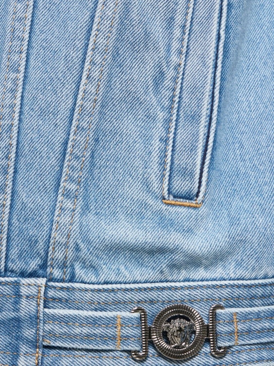 Versace: Stonewashed denim jacket - Washed Blue - men_3 | Luisa Via Roma