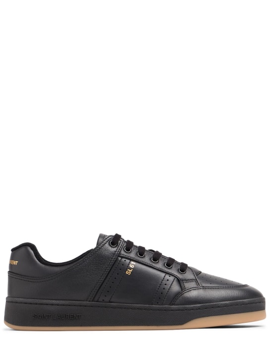 Saint Laurent: SL/61 low-top leather sneakers - Black - men_0 | Luisa Via Roma