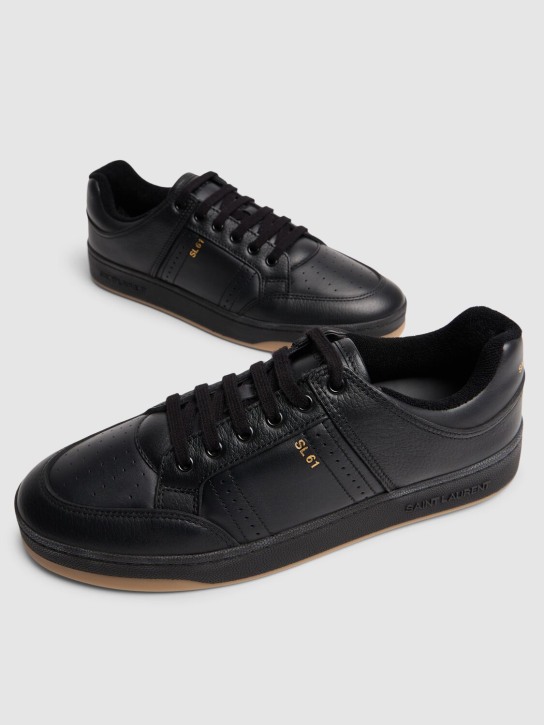 Saint Laurent: SL/61 low-top leather sneakers - Black - men_1 | Luisa Via Roma