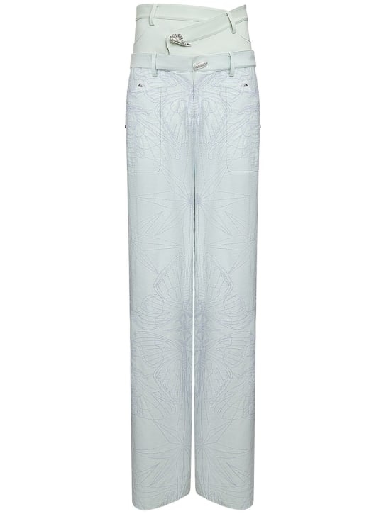 MITHRIDATE: Jeans larghi vita doppia con ricami - women_0 | Luisa Via Roma