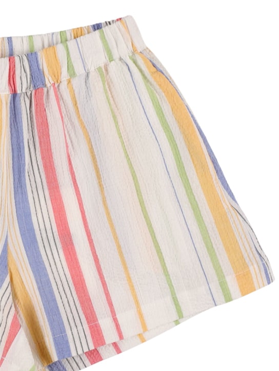 The New Society: Cotton piquet shorts - Multicolor - kids-girls_1 | Luisa Via Roma