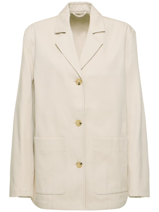 Toteme: Clean cotton jacket - White - women_0 | Luisa Via Roma