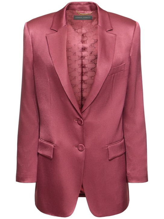 Alberta Ferretti: 새틴 재킷 - 다크 핑크 - women_0 | Luisa Via Roma