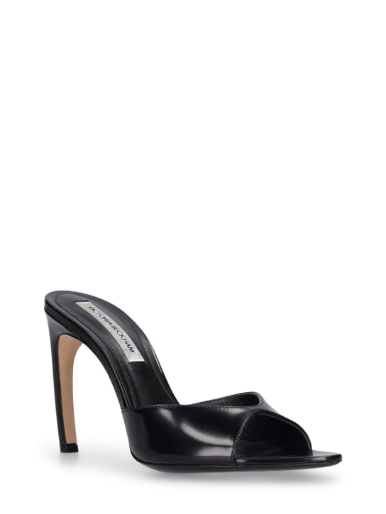 Victoria Beckham: 105毫米皮革穆勒鞋 - 黑色 - women_1 | Luisa Via Roma