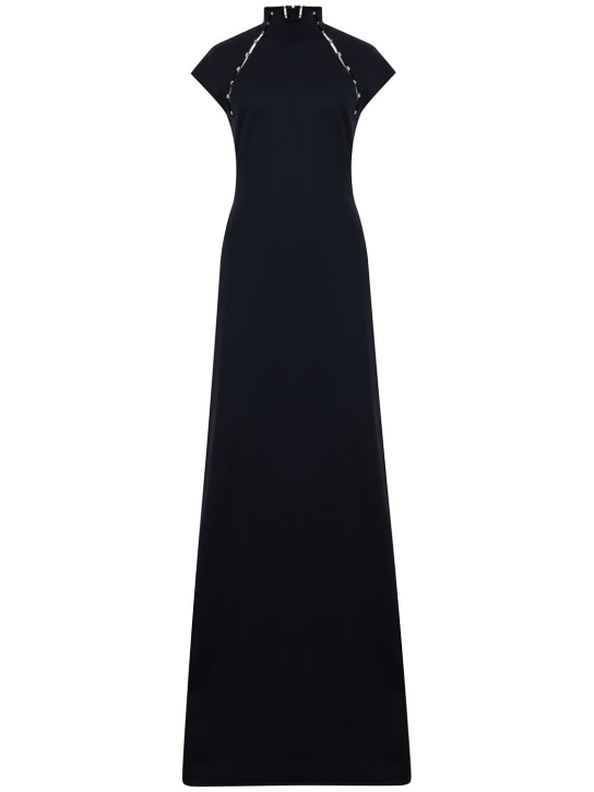 MITHRIDATE: Embellished stretch tech long dress - women_0 | Luisa Via Roma