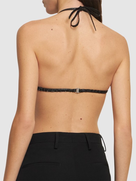 Rick Owens: Reggiseno a triangolo in pelle stampa serpente - women_3 | Luisa Via Roma