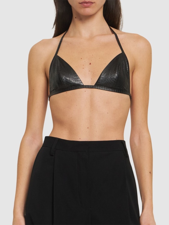 Rick Owens: Reggiseno a triangolo in pelle stampa serpente - women_2 | Luisa Via Roma