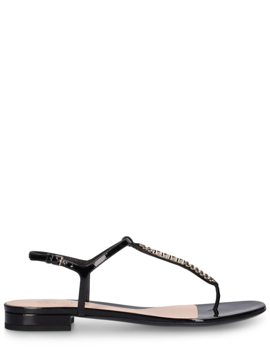 Gucci: 15mm Signoria leather thong sandals - Siyah - women_0 | Luisa Via Roma