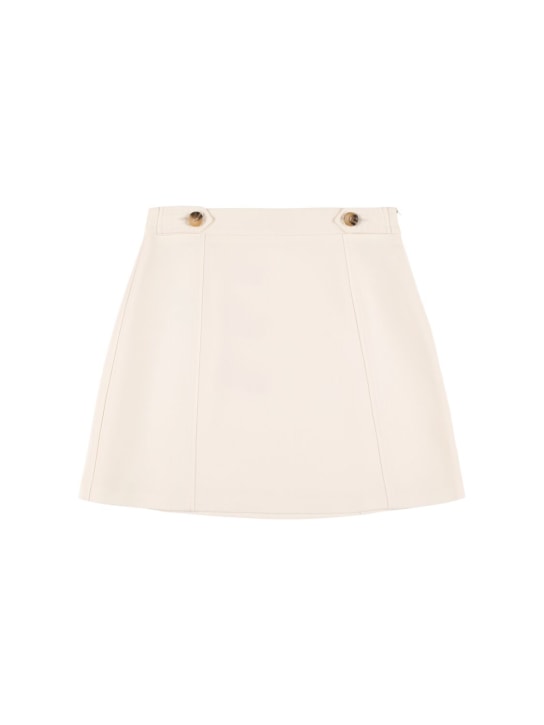 Max&co: Denim mini skirt - White - kids-girls_0 | Luisa Via Roma