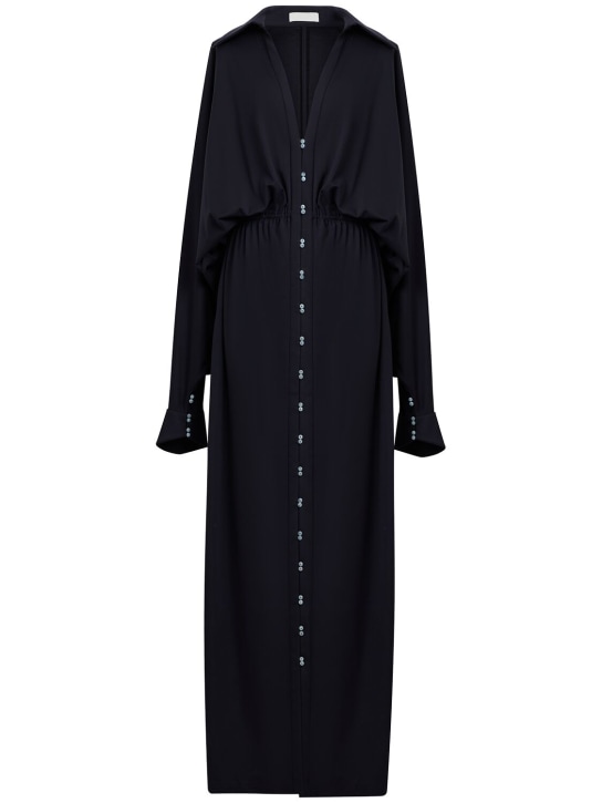 MITHRIDATE: Embellished viscose shirt dress - Koyu Mavi - women_0 | Luisa Via Roma