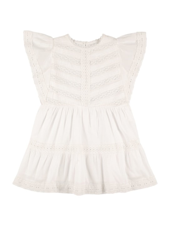 The New Society: Embroidered cotton poplin dress - Off White - kids-girls_0 | Luisa Via Roma