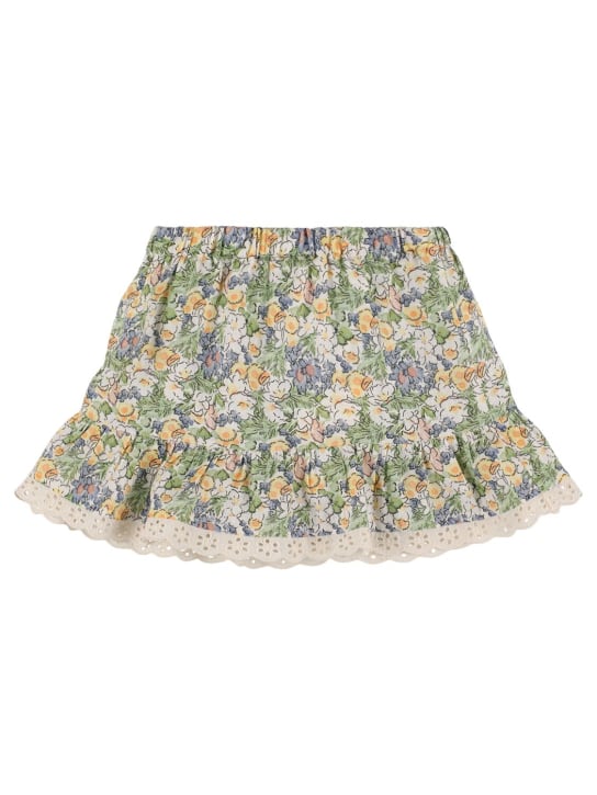 The New Society: Printed linen skirt - Renkli - kids-girls_0 | Luisa Via Roma